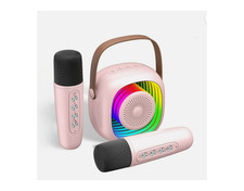 Mini Karaoke Machine Portable Bluetooth Karaoke Speaker with 2 Wireless Mics