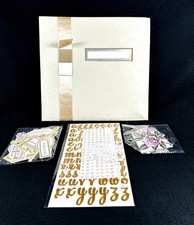 Anna Griffin FLOCKED IVORY Premade SCRAPBOOK Album 13"x12" w/ Embellishments New