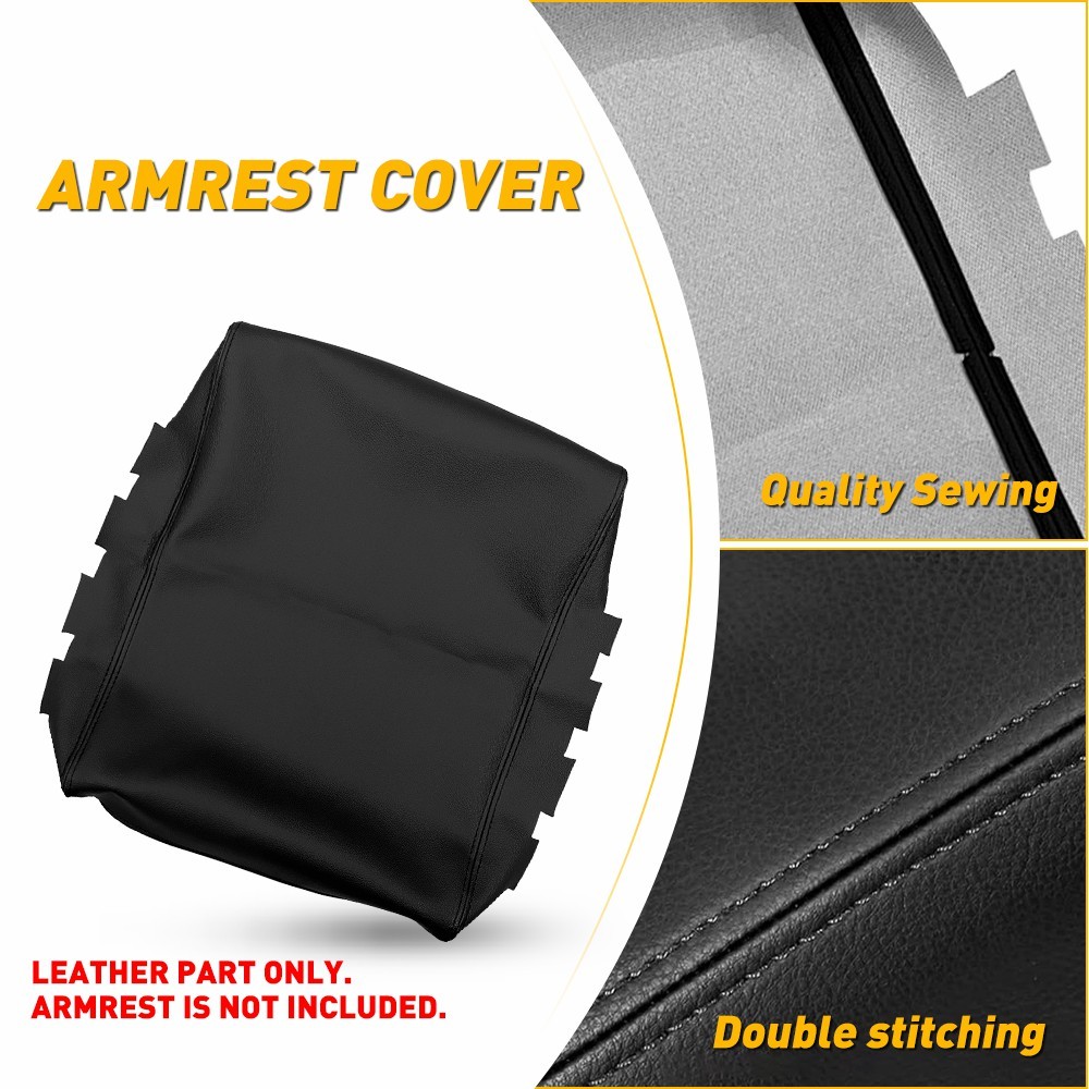 Center Console Lid Armrest Leather Cover Skin Black Fits For Dodge Ram 1994-2001