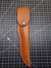 White Cutco 1769 Vintage Serrated Hunting Knife with Leather Sheath