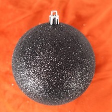 Glitter Ball Ornament Christmas Holiday 4in Sparkle Decor Black