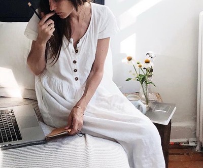 Pyne And Smith 100% White Linen Dress - Size Small Small Batch Production
