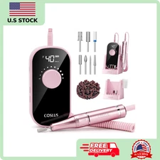 Professional Electric Nail Drill, 40000 RPM Portable Rechargeable Nail Fi