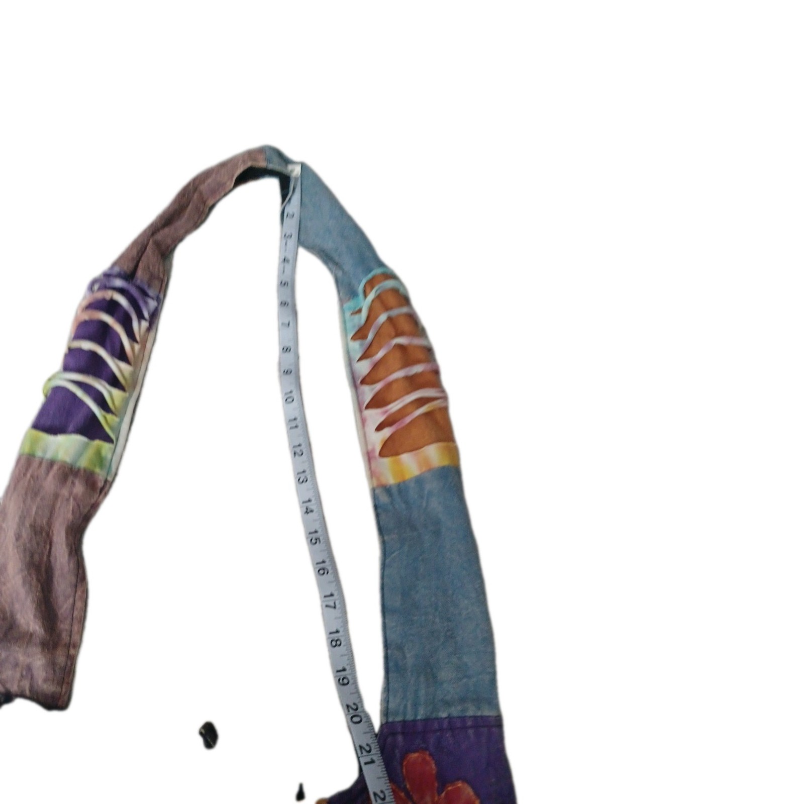 Handmade Hobo Bag Multi-Color Patchwork Peace Sig… - image 5