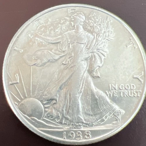 1938-D Walking Liberty Silver Half Dollar Almost Uncirculated. Great Coin A-301