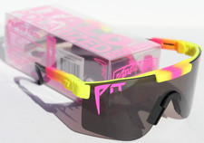 PIT VIPER The Italo POLARIZED Sunglasses Yellow Pink/Gray Double Wide NEW