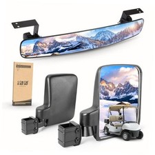 Golf Cart Mirrors, No Drilling 180 Degree Rotation  Foldable-HD Shatterproof