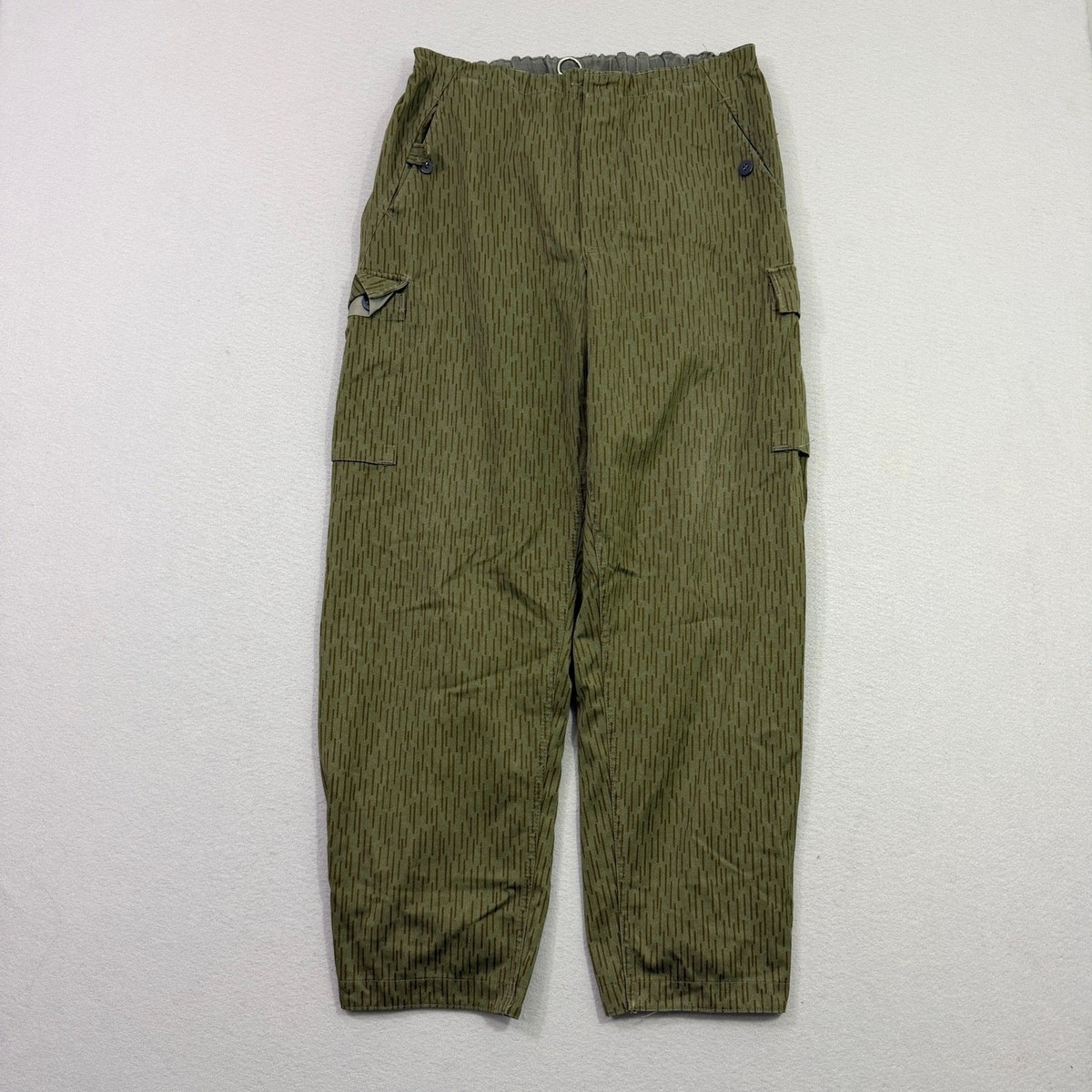 Vintage East German Army M48 Pants Mens 32x28 Green Raindrop Camo