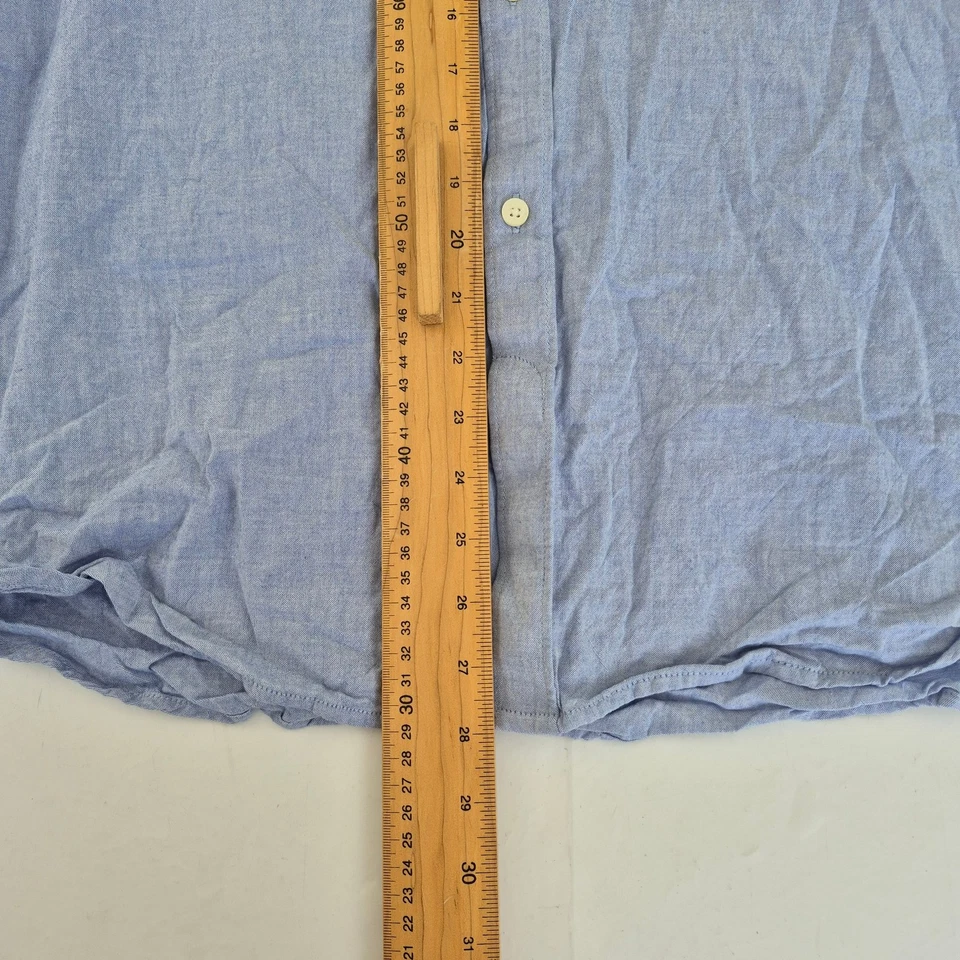 Camisa FRENCH CONNECTION Grande Azul Para Hombre 100% Algodón Abotonada Oxford Clásica Foto 2 de 4