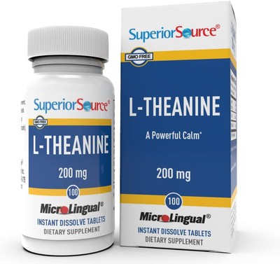 Superior Source L-Theanine 200 mg - Brain Health Support Supplement for Adults -