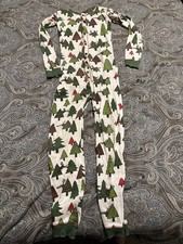 Lazy One Pajamas Christmas Trees Reindeer One Piece Buttflap Cotton youth 10