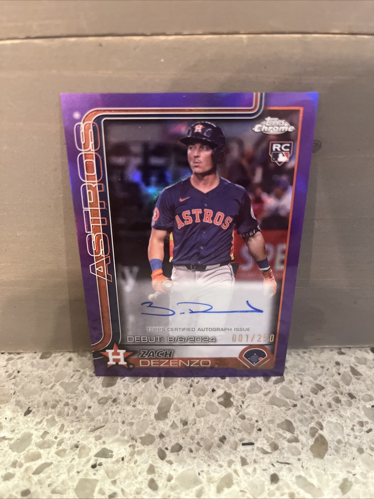 2025 Topps Chrome Updates Rookie Debut On Card Auto Zach Dezenzo Purple /250