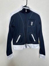 Vintage Nike Girls Youth Medium 8-10 Full Zip Sweatshirt Logo Black Pockets