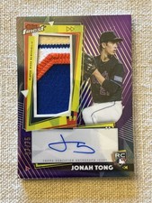 Jonah Tong 2026 Topps Finest #RPA-JT Purple Refractor Patch Auto # /75 Rookie