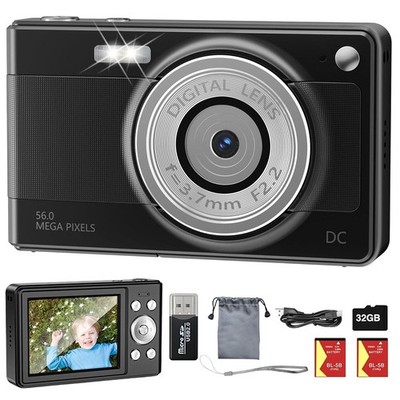 56MP Kompaktkamera Fotoapparat Digitalkamera 16X Zoom HD Tragbar Mit 64GB