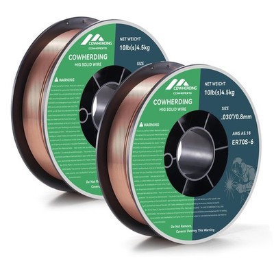 (2-Pack) Solid Mig Welding Wire, 0.030-inch ER70S-6 10-Pound (4.5kg) for CO  ...