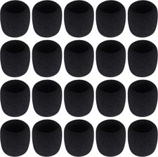 20 Pack Black Microphone Foam Covers Disposable