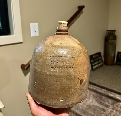 A Rosenbaum Liquor Dealer Boston St Baltimore MD Rare Salt Glazed Merchant Jug