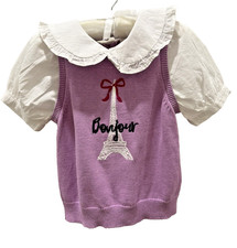 JANIEandJACK girls size 5 sweater lavender - short sleeve