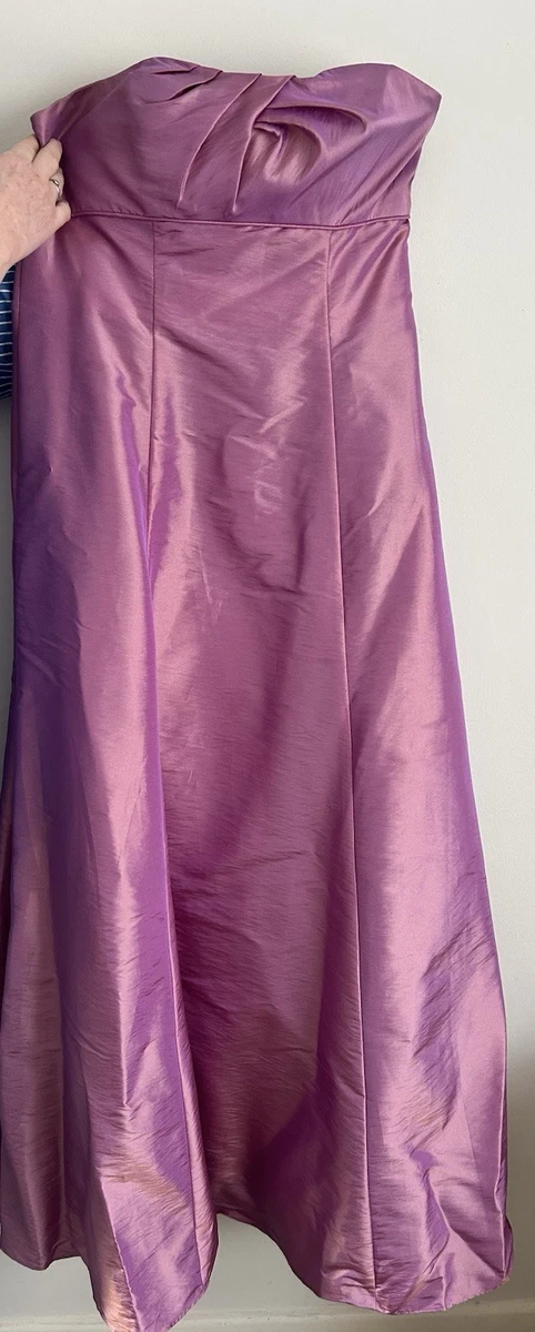 alfred angelo purple bridesmaid dress Vtg 7/8 Alfred Angelo Purple Satin Prom Bridesmaid Dress Gown Puff Sle   ThrowbackBuys