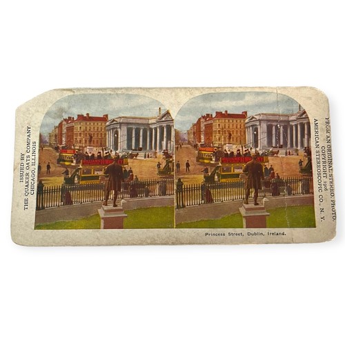 Quaker Oats Color Stereograph Card Around the World Dublin Ireland Princess St.
