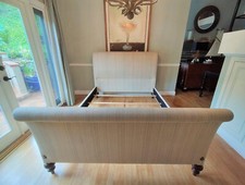 Custom Upholstered Sleigh Bed Frame, Ethan Allen British Classics Sleigh Bed
