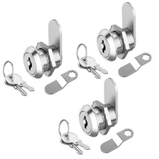 3 Pack Mailbox Lock Cabinet Locks with Key Cabinet Cam Lock 5/8" Keyed Alike ...