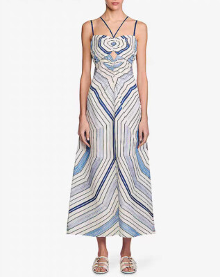 Women Sandro Floral Backless Fit & Flare Slip Midi Dress | eBay