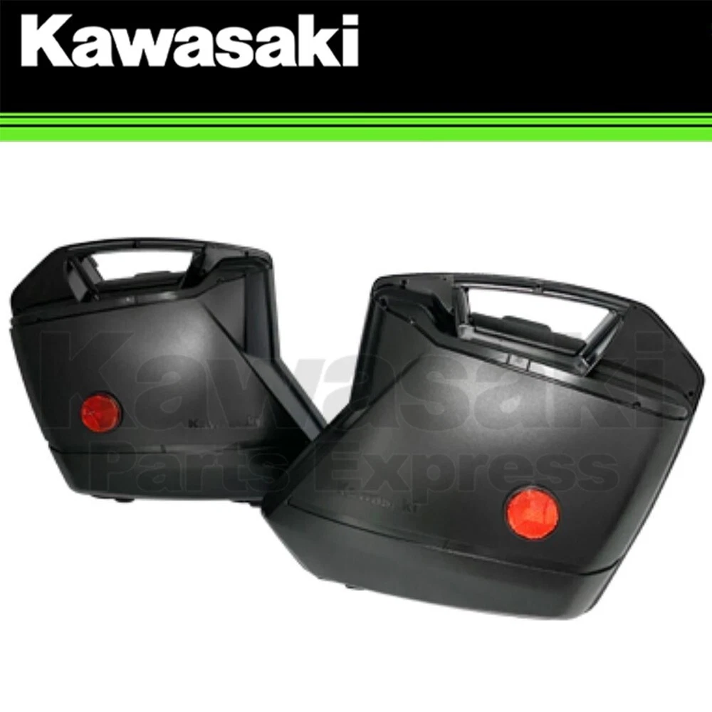 NEW 2015-2026 KAWASAKI OEM KQR 28 LITER HARD SADDLEBAG SET VERSYS