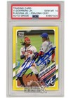 Ronald Acuna Vladimir Guerrero Jr 2021 Topps Yellow Auto Card #61 PSA/DNA 10