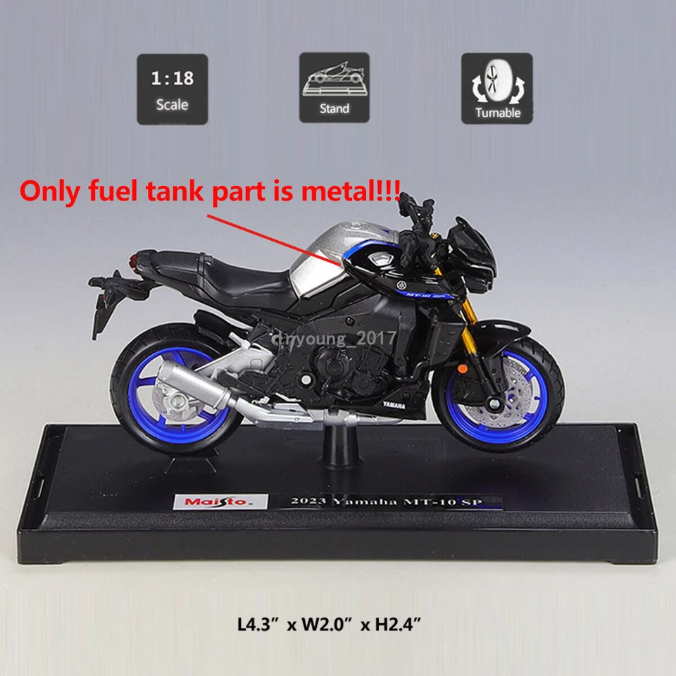 1:18 2023 Yamaha MT-10 SP Motorcycle Model Diecast Boys Toys for Kids Gifts - Image 2 of 4
