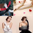Ladies Long Satin Gloves Opera Costume Bridal Party Prom Wedding Womens Glove OZ