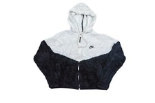 Women's Nike Vintage Sherpa Teddy Crop Fleece Hoodie  | Black/White (M)