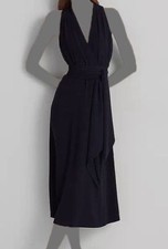 Lauren Ralph Lauren Women's Blue Georgette Halter Cocktail Dress Size 2