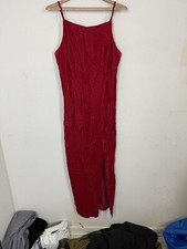Roberta Womens Dress 8 Red Velvet Slip Sexy Vampire Devil Santa Holiday Maxi