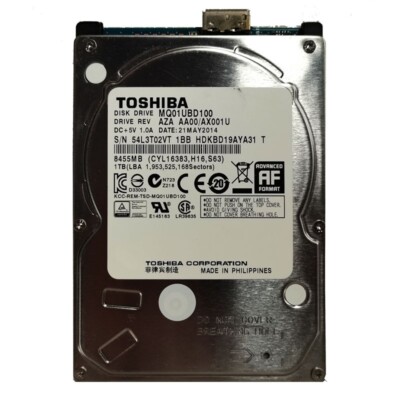 Toshiba 1TB MQ01UBD100 2.5'' USB 3.0 Portable External HDD Hard Disk Drive