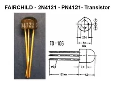 Lot of 4 - FAIRCHILD - 2N4121 - PN4121 - Silicon Epitaxial Transistor, PNP, Gold