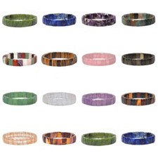 12mm Fashion faceted gemstone rectangle beads stretchable bracelet 7"