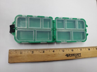 Ice Fishing Tackle Box - Pocket Sized Case - 10 Compartments - Green | eBay Ice Fishing Tackle Box - Pocket Sized Case - 10 Compartments - Green | eBay