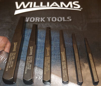 6pc Screw Extractor Set (in case) for Bolt Sizes 1/4'' - 3/4'' JH Williams USA