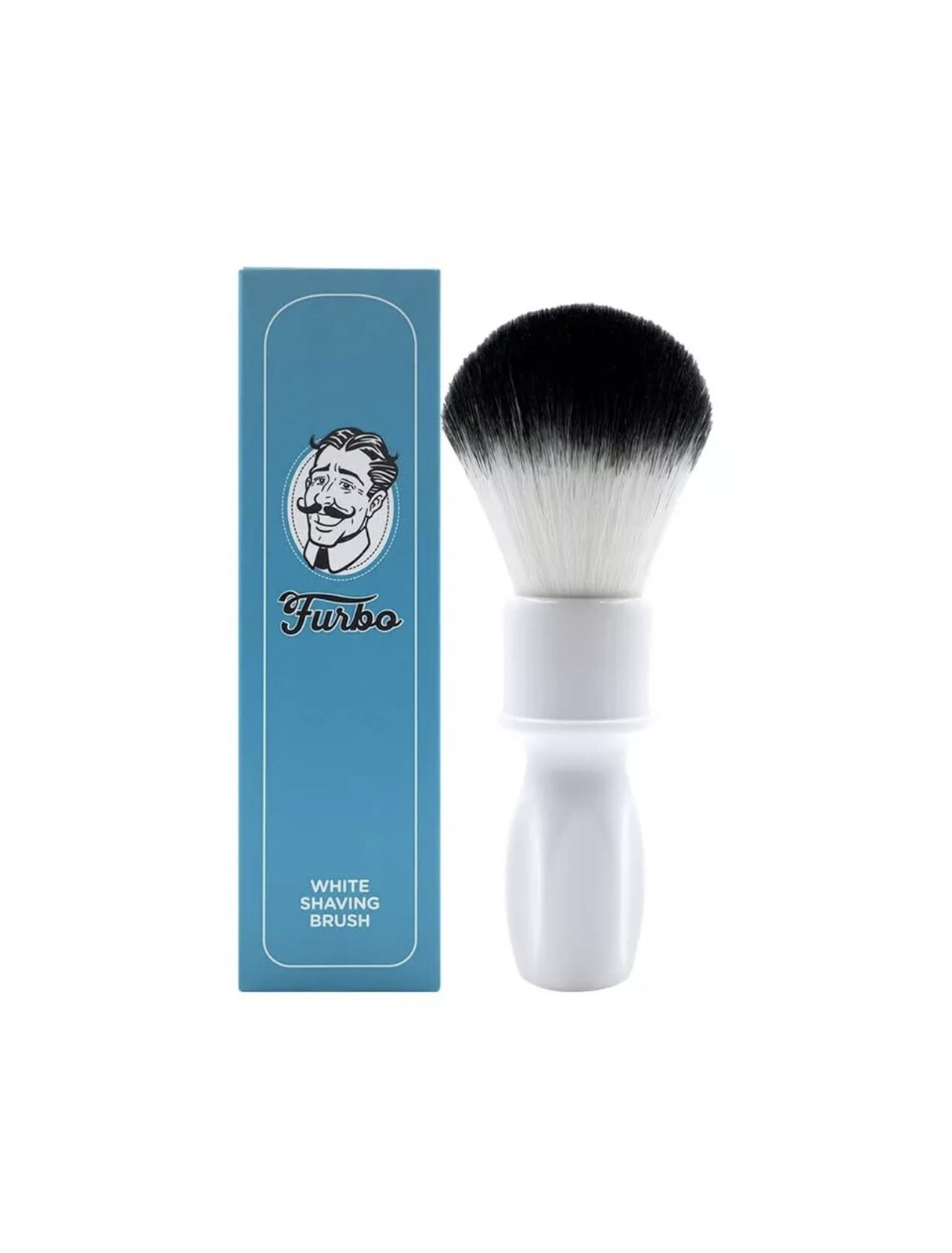 FURBO BLACK AND WHITE SHAVING BRUSH PLISSOFT SYNTHETIC (T1o)