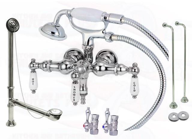 Chrome Clawfoot Tub Faucet Filler Hand Shower Kit For Sale Online
