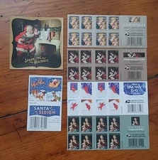 Lot 93 STAMPS USPS CHRISTMAS Virgin Madonna Nativity Florentine Snowy Day Santa