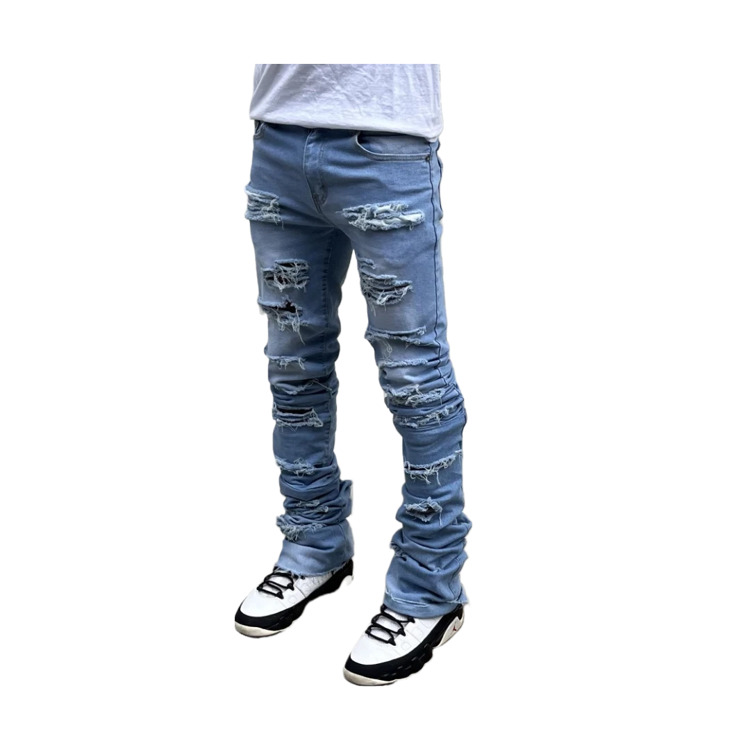 Mens stacked on sale jeans