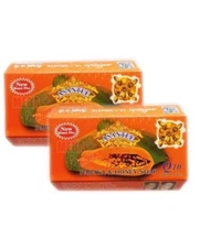 2X Asantee Thai Herbal Papaya Honey Soap with Q10 AHA BHA 125g (SHIPS FROM USA)