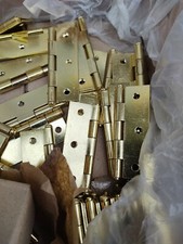 75mm (3")  BUTT HINGES LOOSE PIN ELECTRO BRASS DOOR HINGE ... Qty 10pr