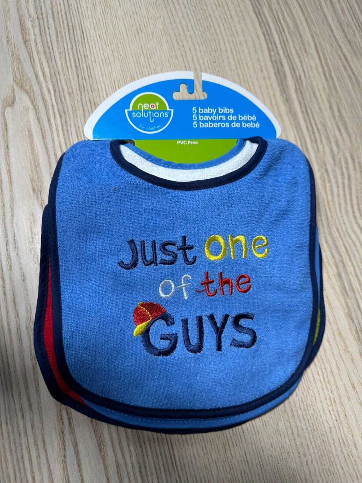 Neat Solutions Cotton Polyester Baby Bib, 5 pk boys