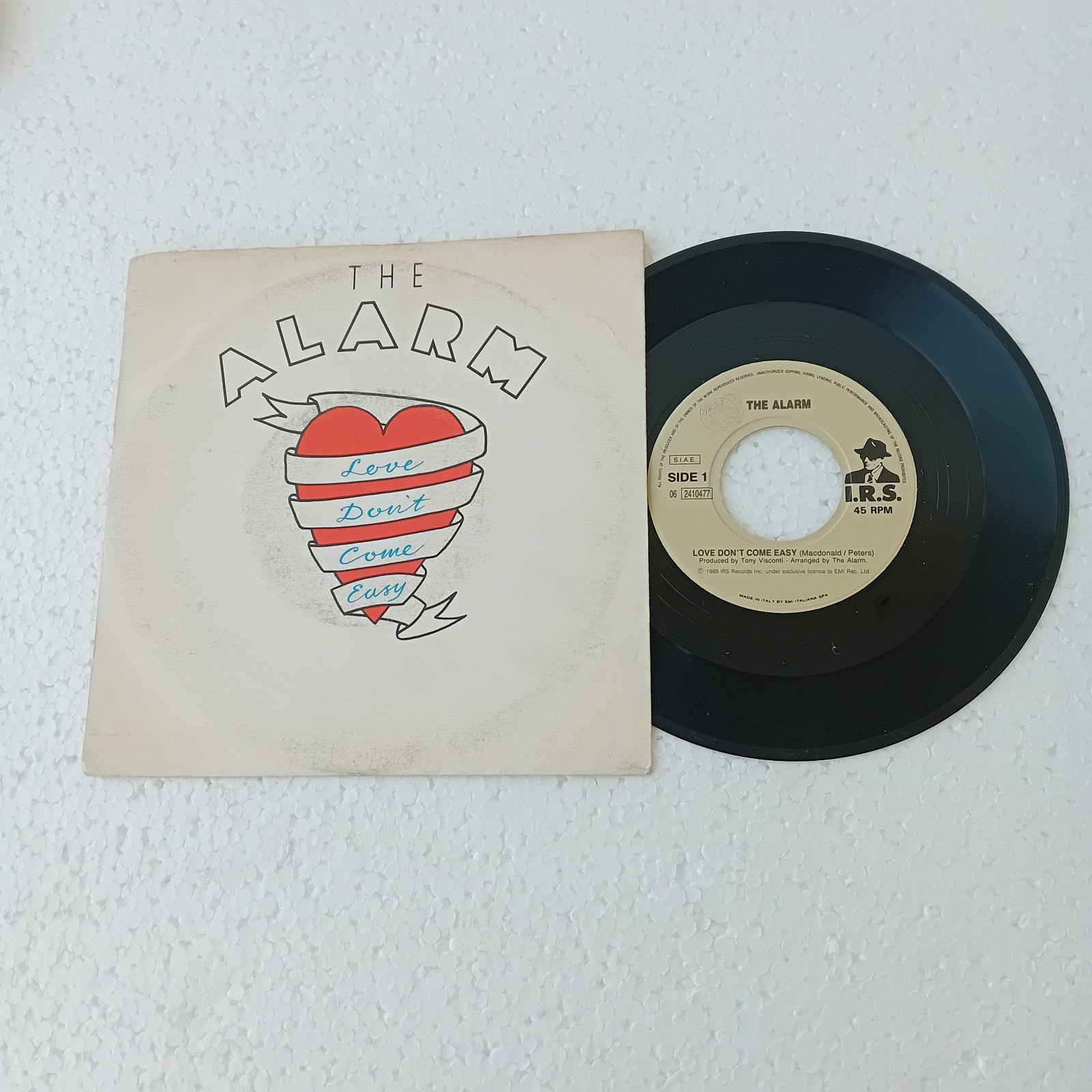 THE ALARM "LOVE DON'T COME EASY" 45 RPM 1989 IRS RECORDS
