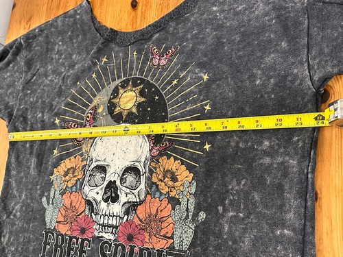 Women Sweatshirt Skull Gothic Moon Sun Mystical Gray Tie Dye Free Spirit size XL - Picture 4 of 8