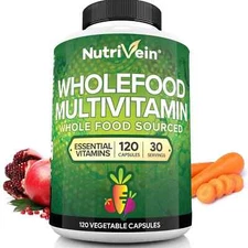Nutrivein Whole Food Multivitamin - Complete Daily Vitamins For Men and Women
